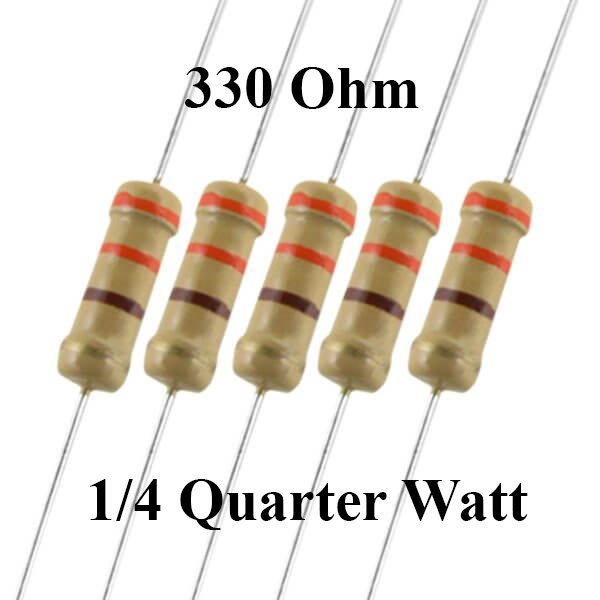 202510280649091.jpg 330 ohm 1/4W ±5% Carbon Film Resistor - Image 1